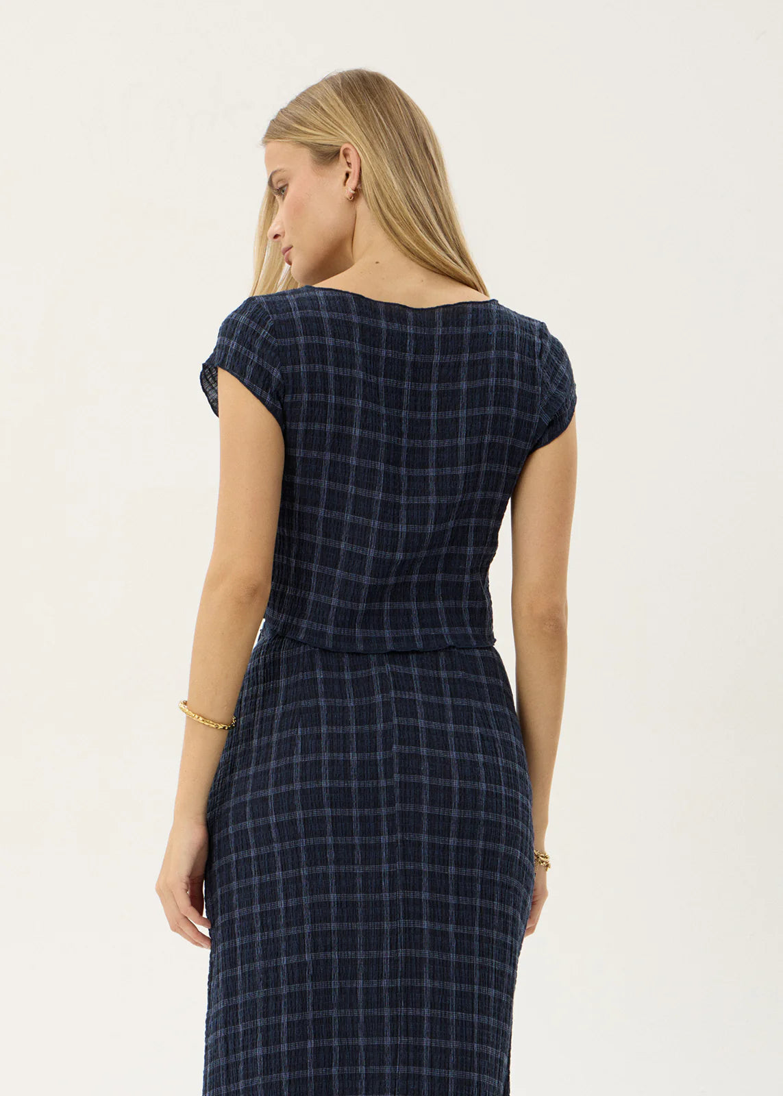 Darcy - Seersucker Top - Thea Midnight Check