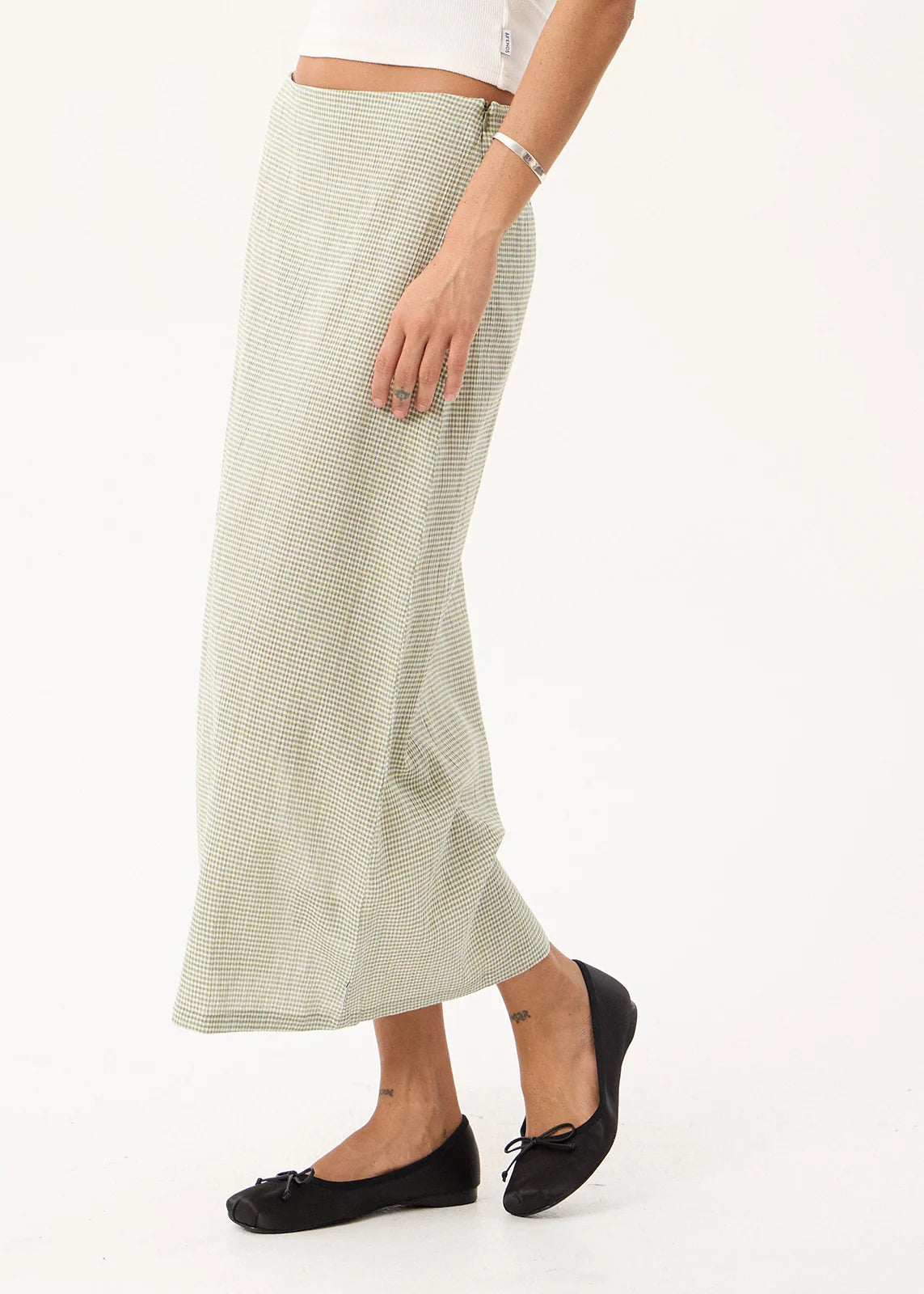 Lark - Midi Skirt - Sage Check