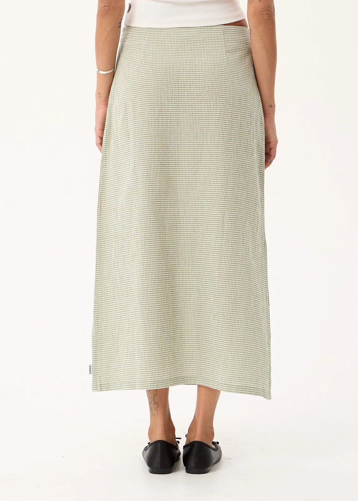 Lark - Midi Skirt - Sage Check