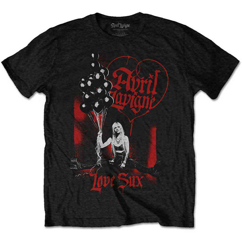 Avril Lavigne Love Sux Balloons Black Tee