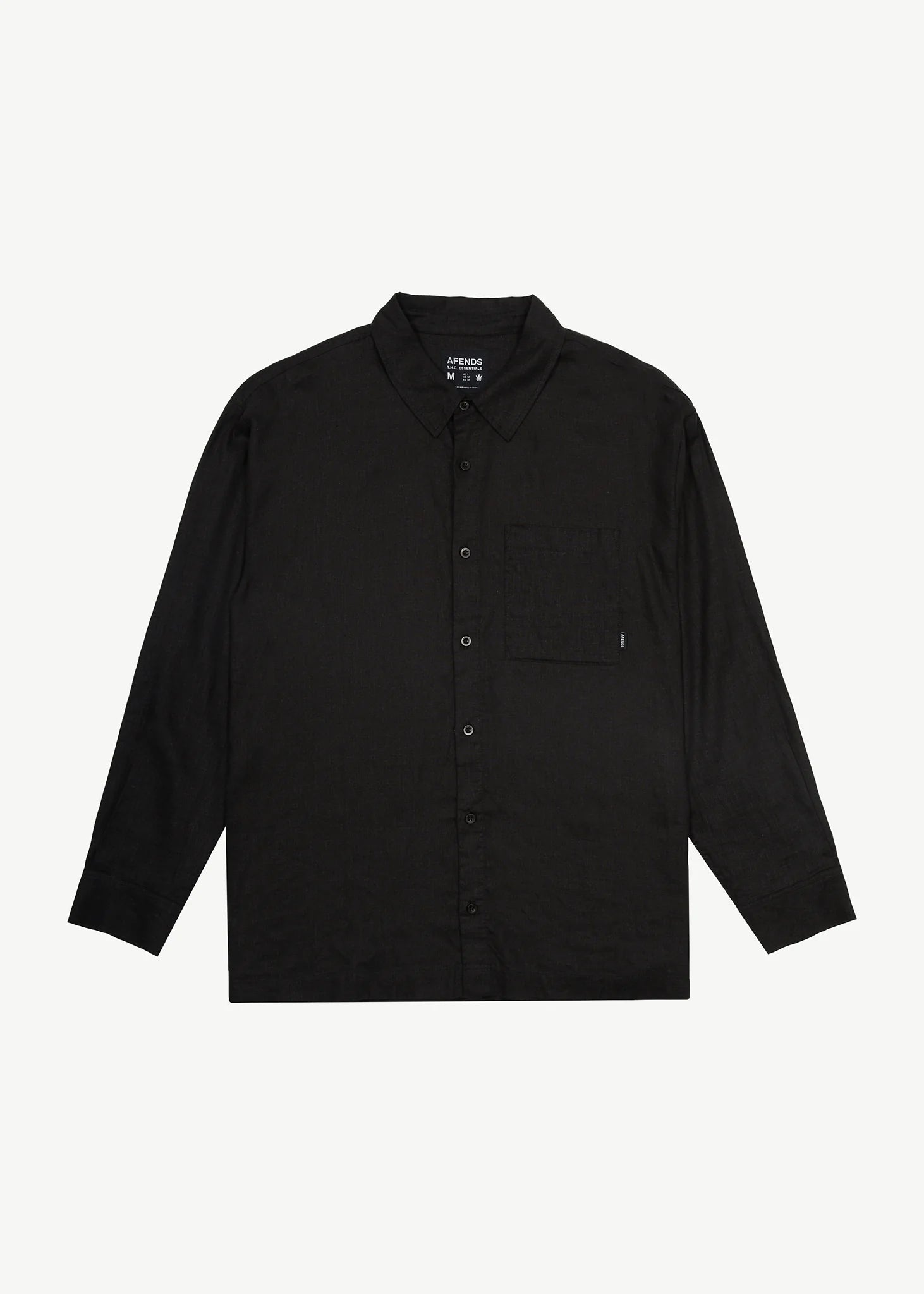 Afends Everyday Hemp Long Sleeve Black Shirt