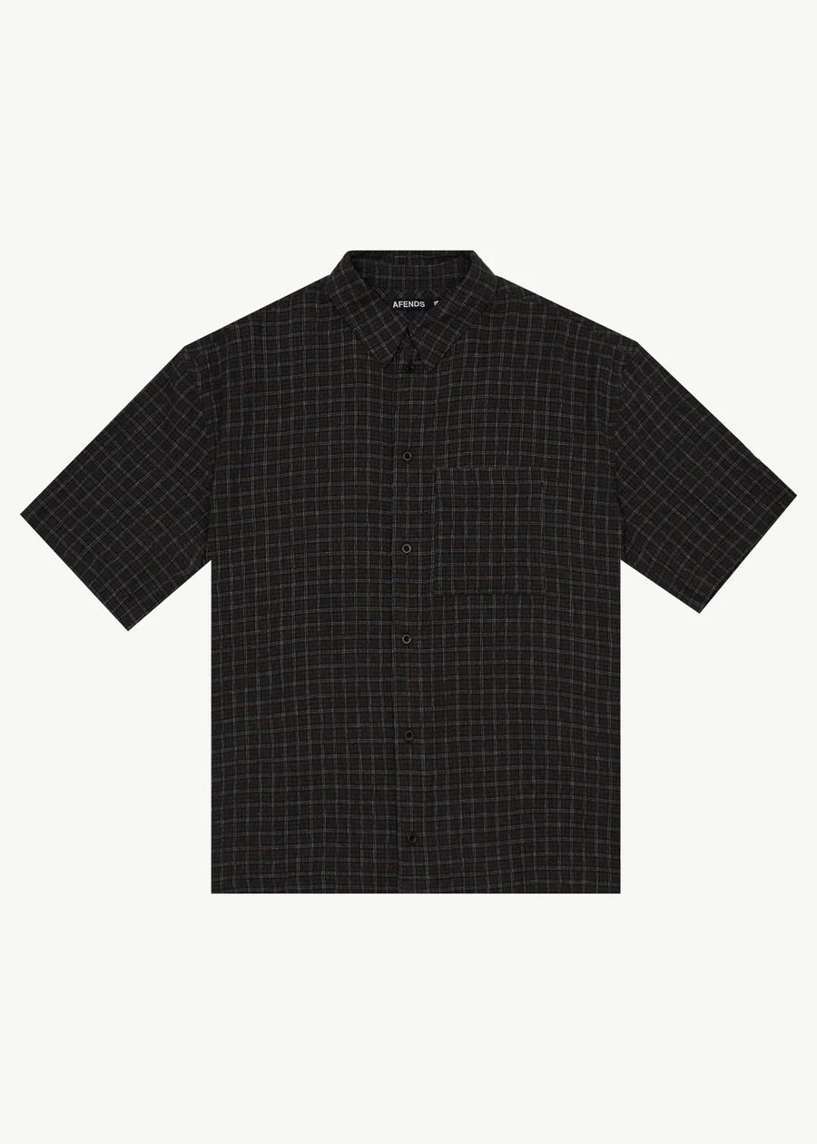 Dusk Seersucker Black Check Shirt