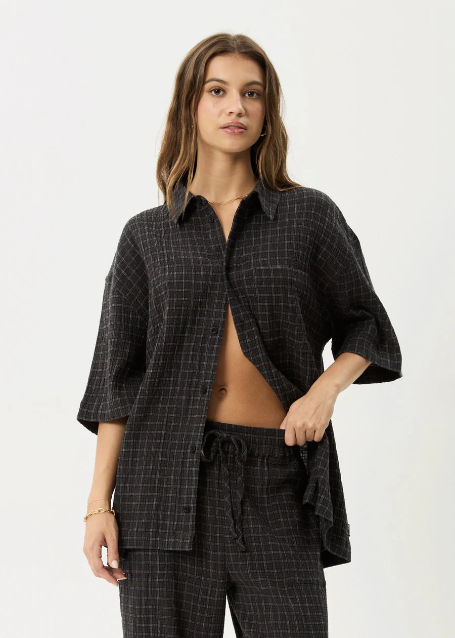 Dusk Seersucker Black Check Shirt