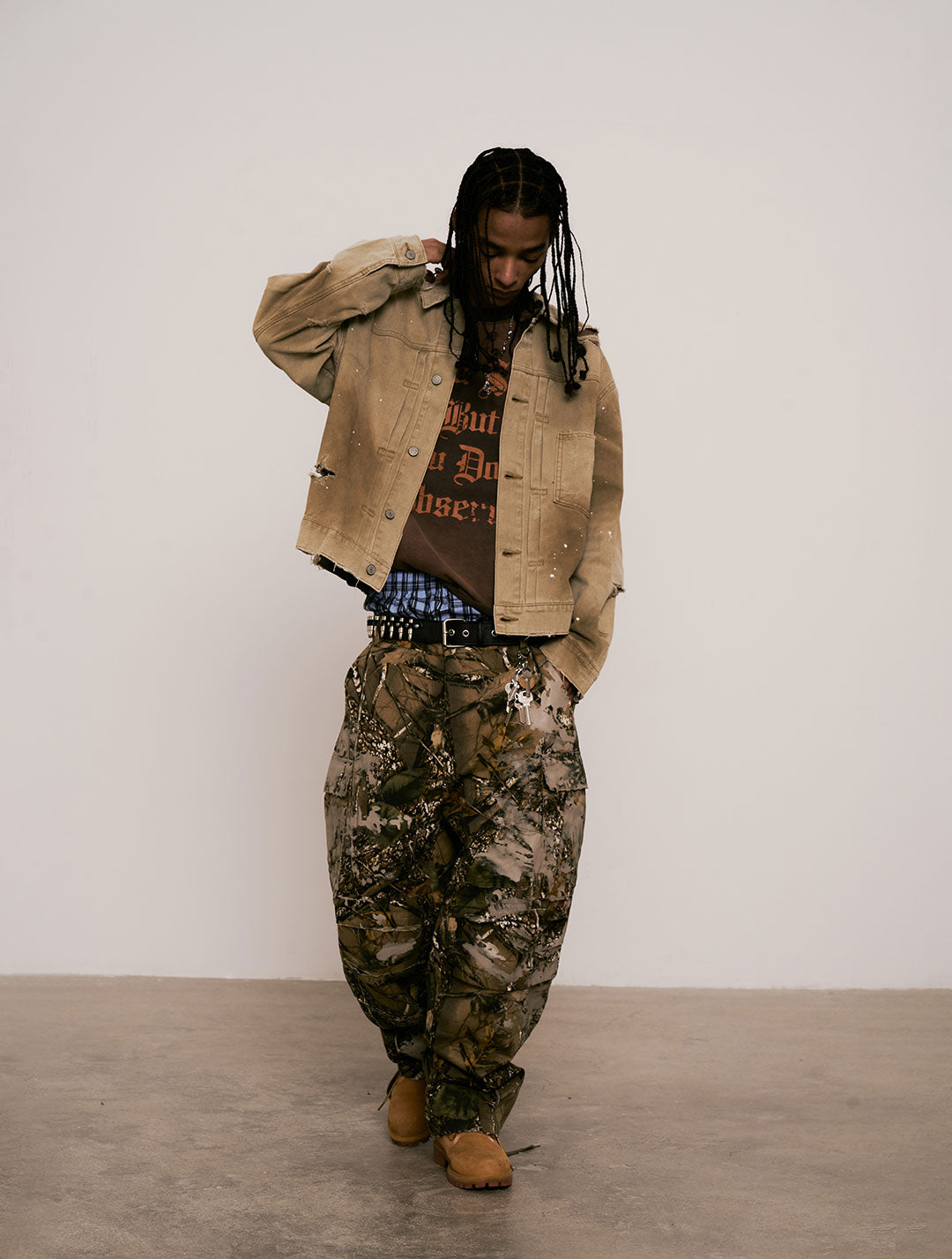 Sense Crash Destroy Denim Beige Jacket