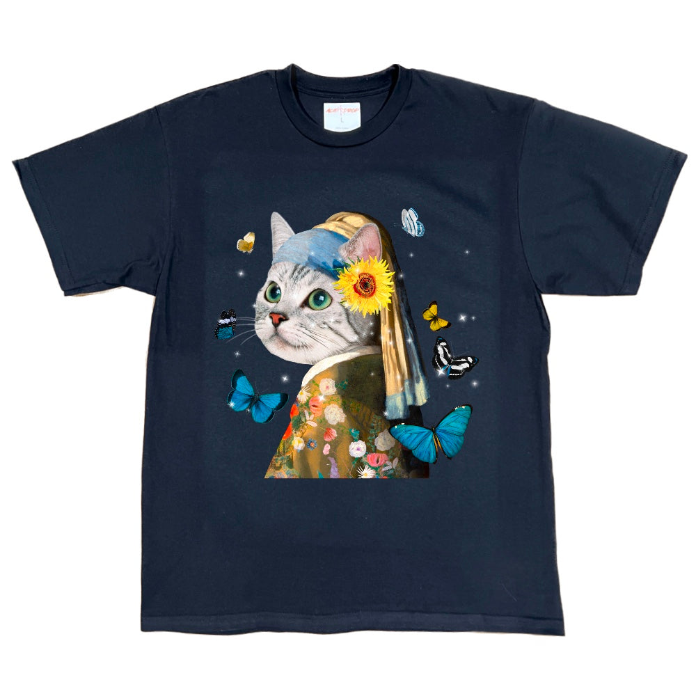 Cat with Butterflies Design Tee