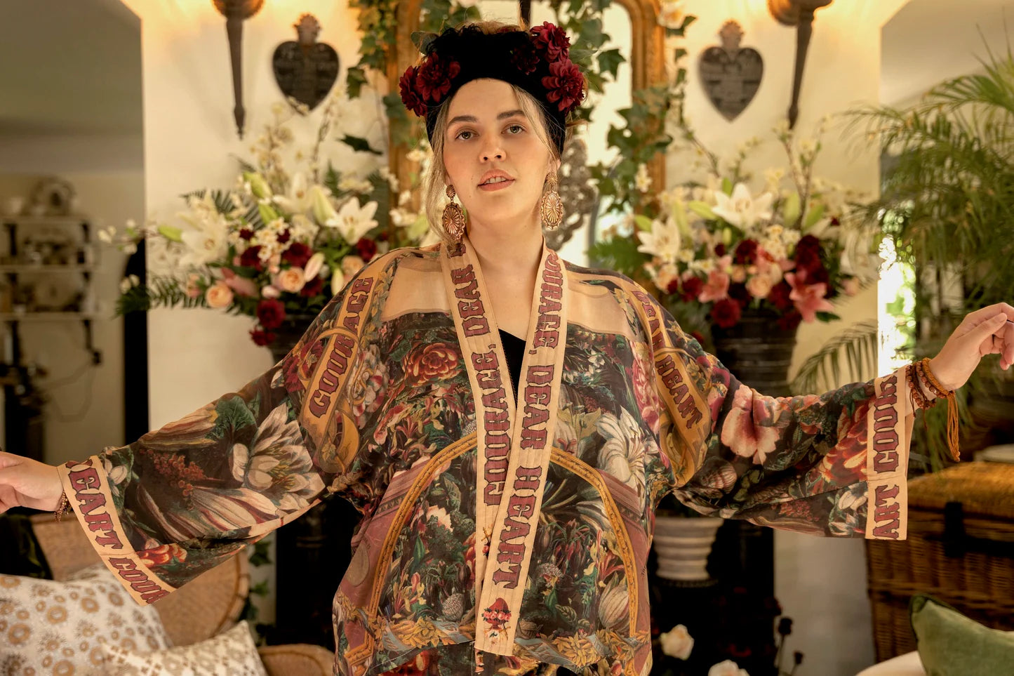 Courage Deer Heart Pixie Duster Cropped Kimono