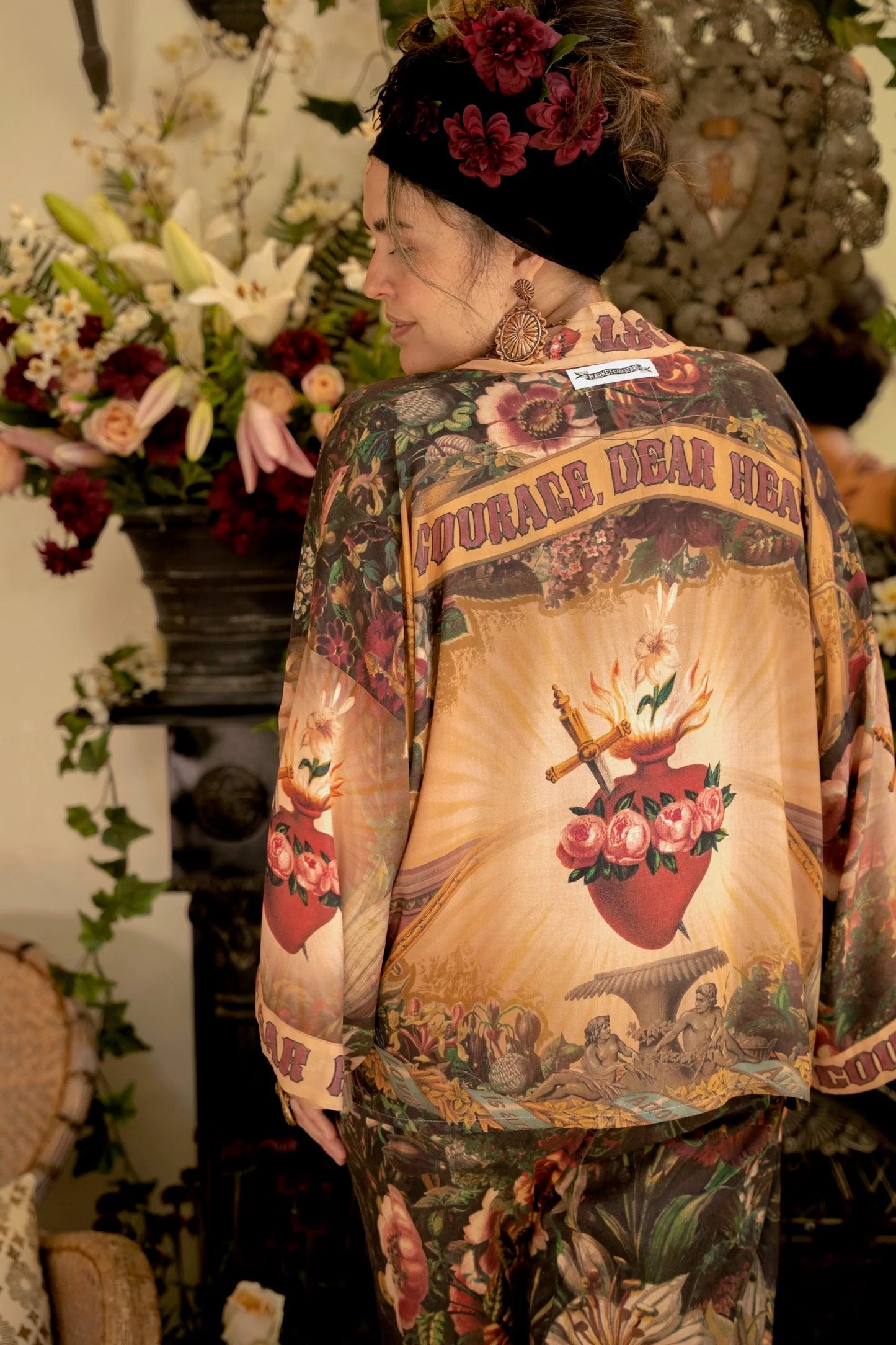 Courage Deer Heart Pixie Duster Cropped Kimono