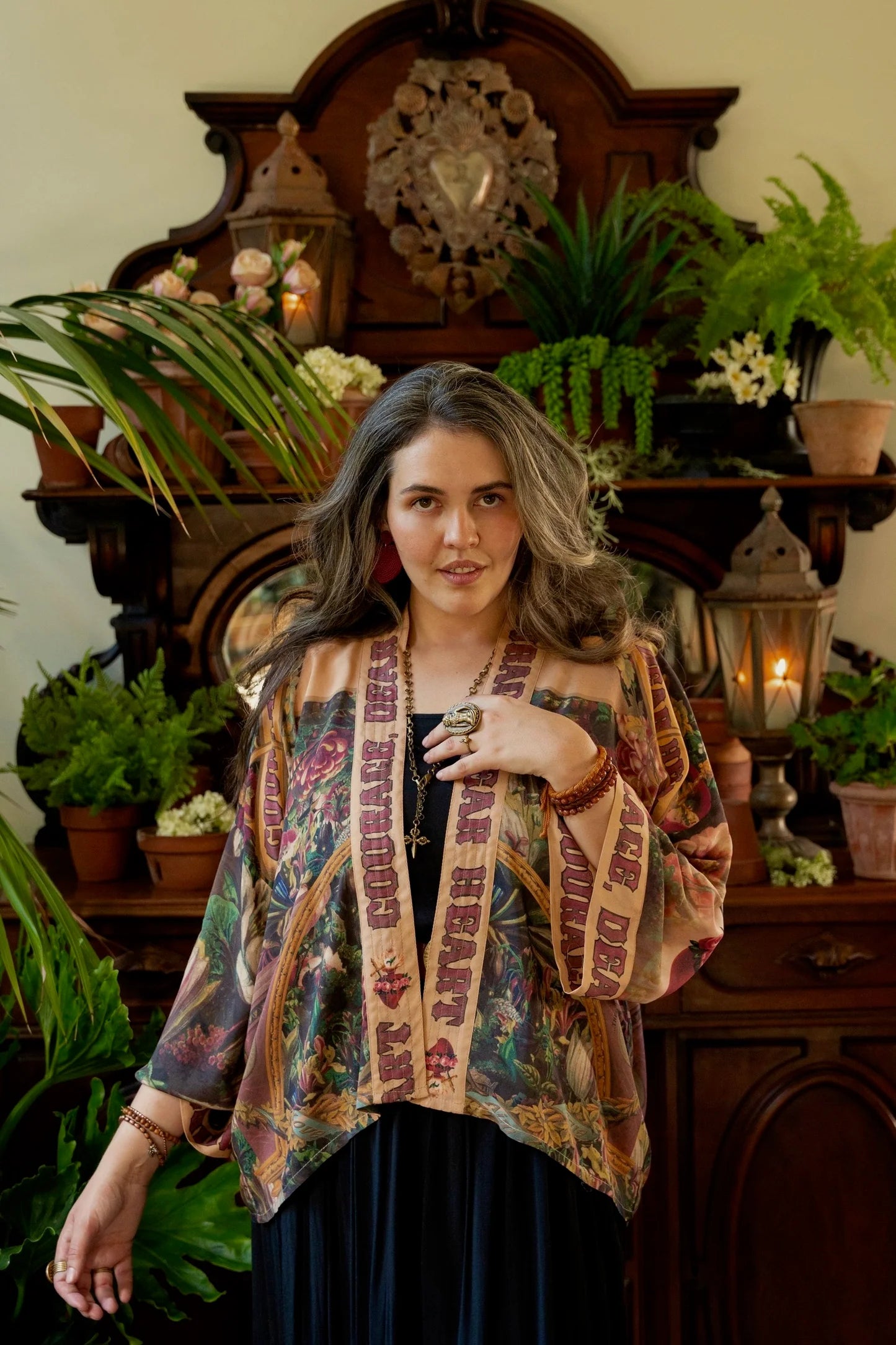Courage Deer Heart Pixie Duster Cropped Kimono