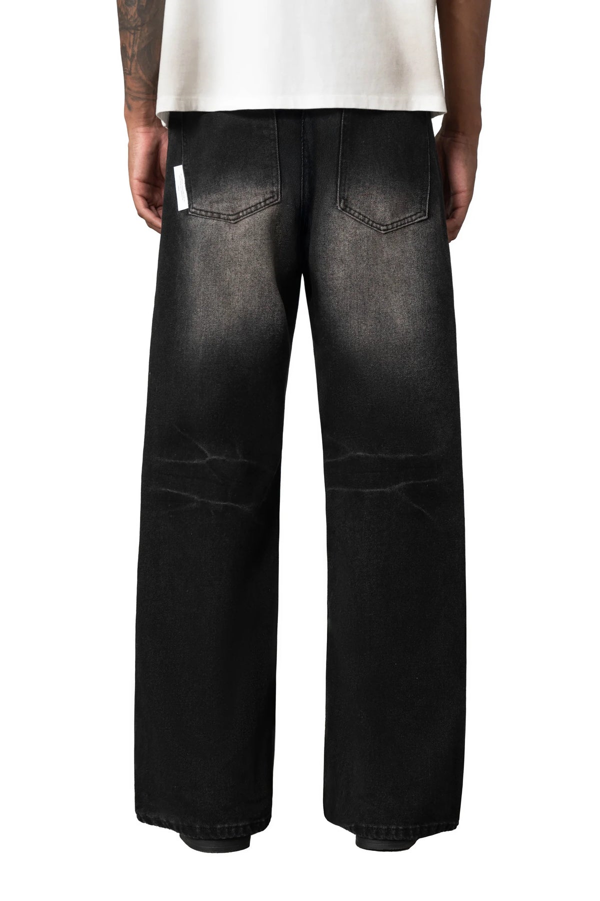 Sense Curved Drip Washed Jeans Coal Black