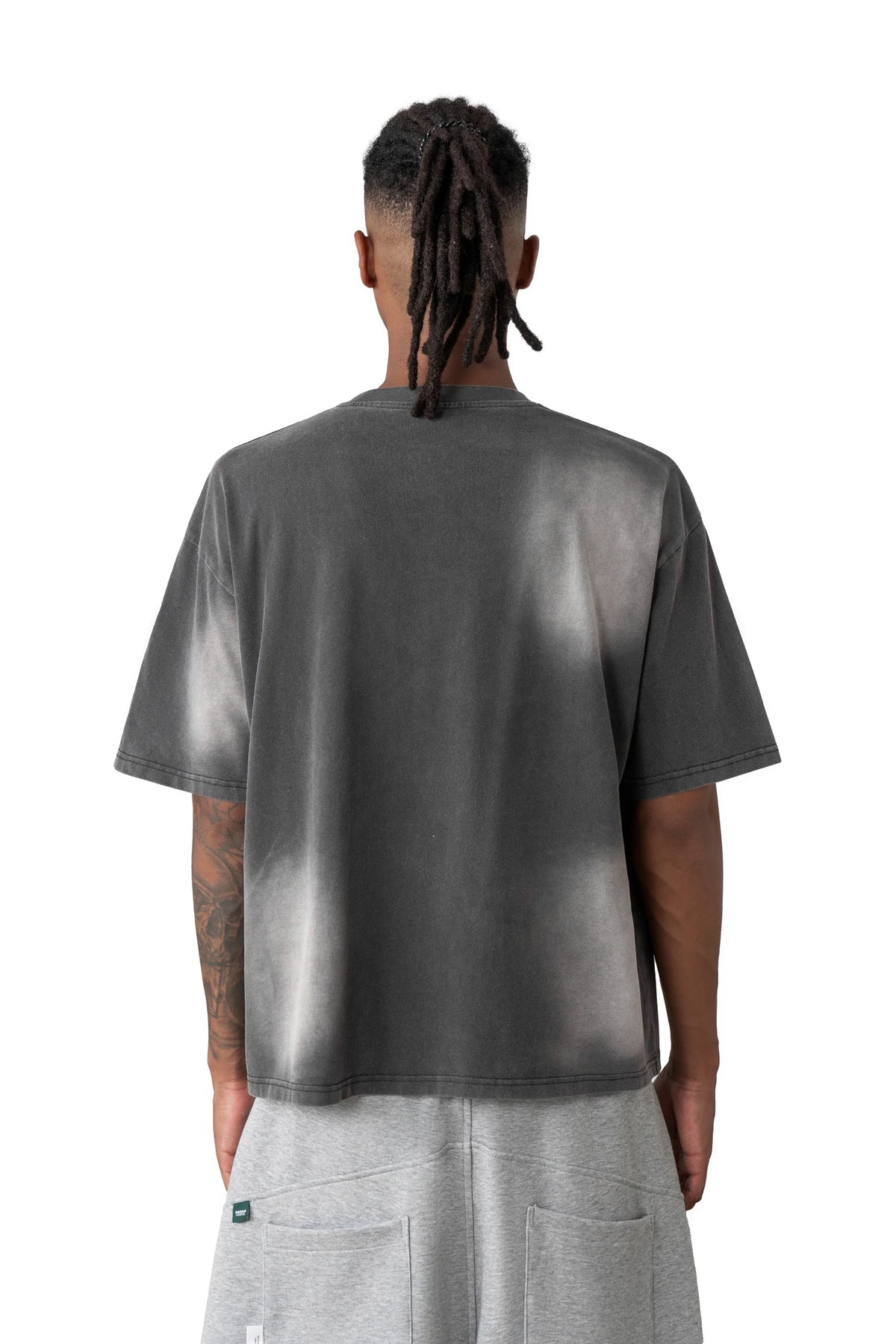 Sense Washed Fade Slogan SS Tee Coal Black