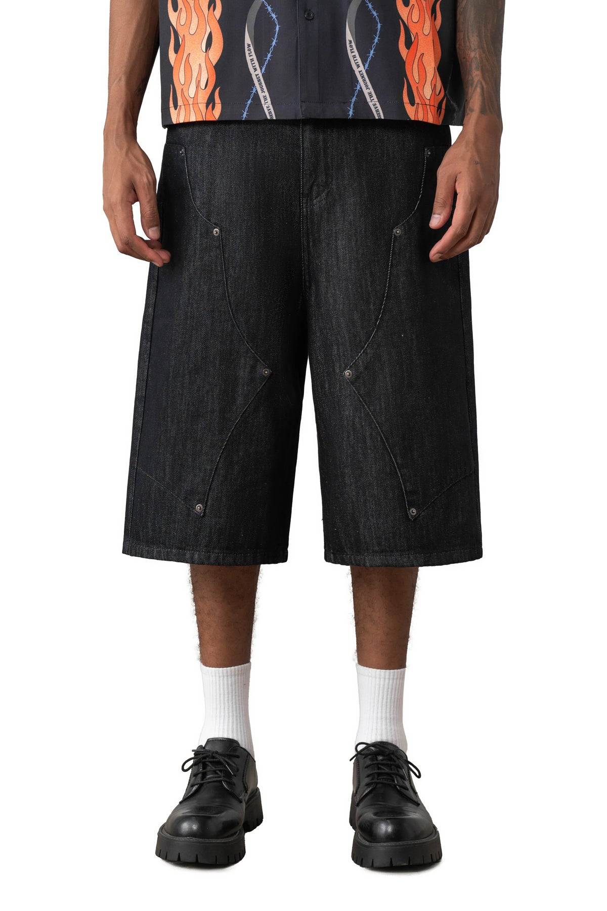 Sense Embroidered NonFade Jorts Indigo