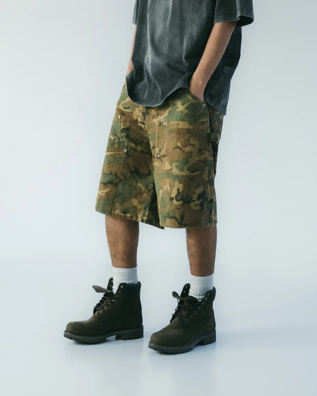 Sense Double Knee Camo Shorts Jungle