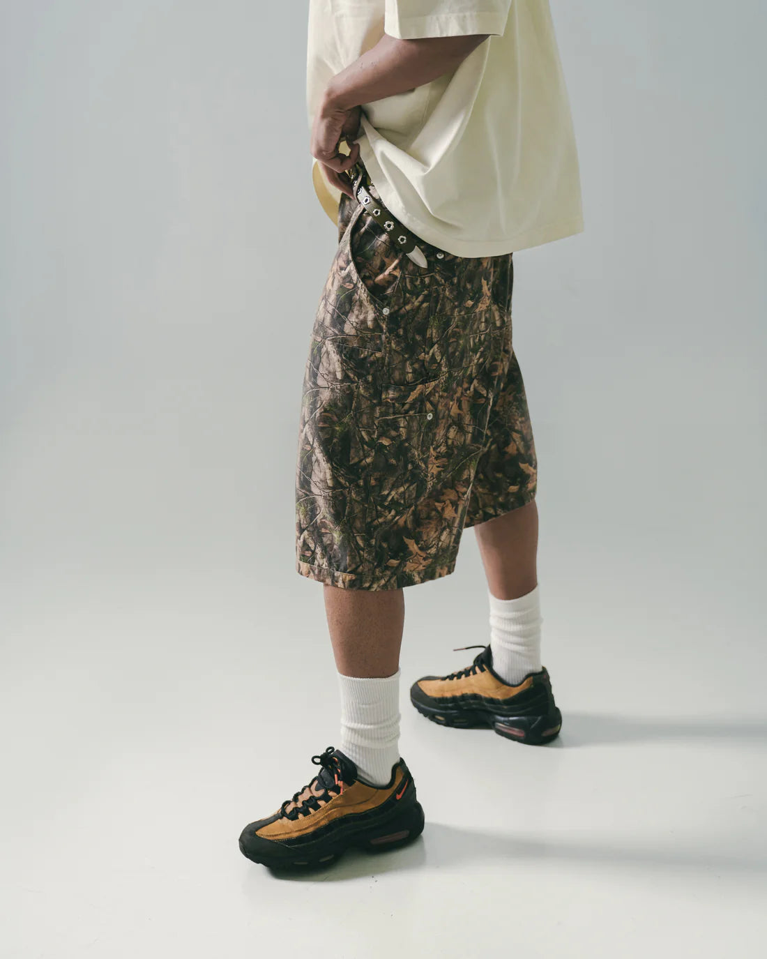 Sense Double Knee Camo Shorts Woodland