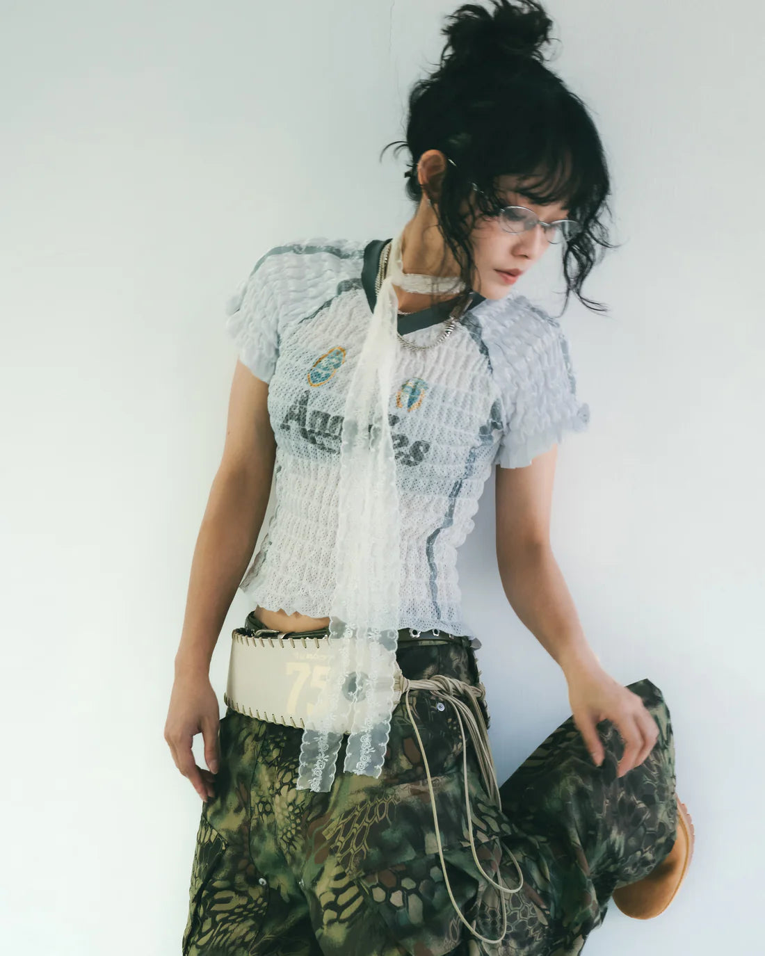 Wrinkles Printed Football Top