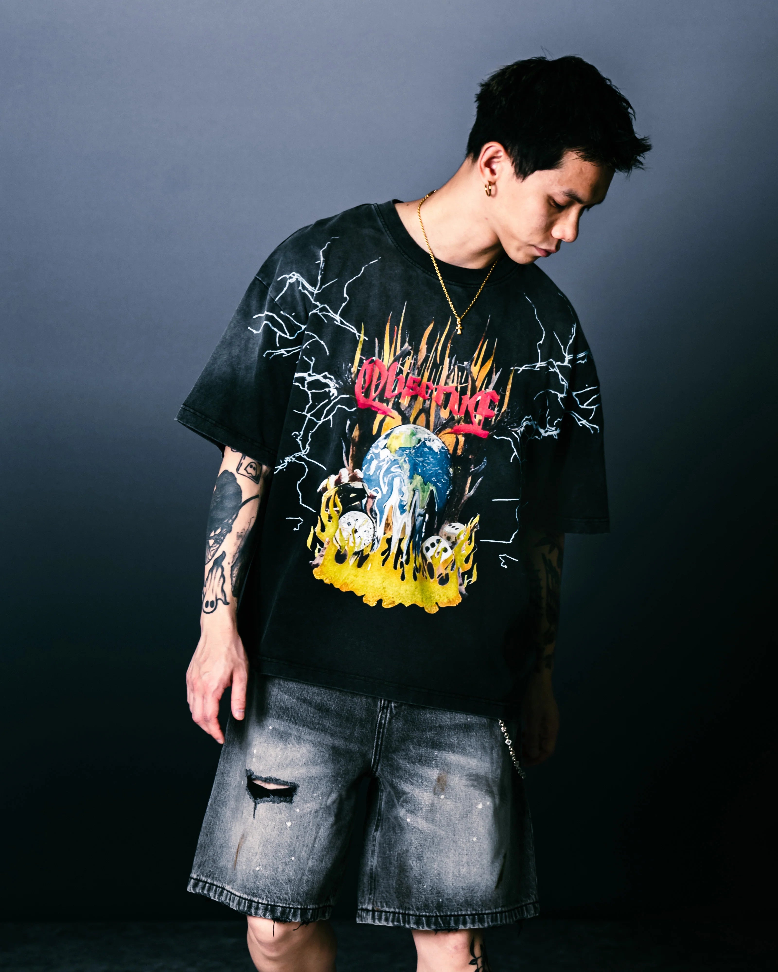 Sense Burning World Black Tee