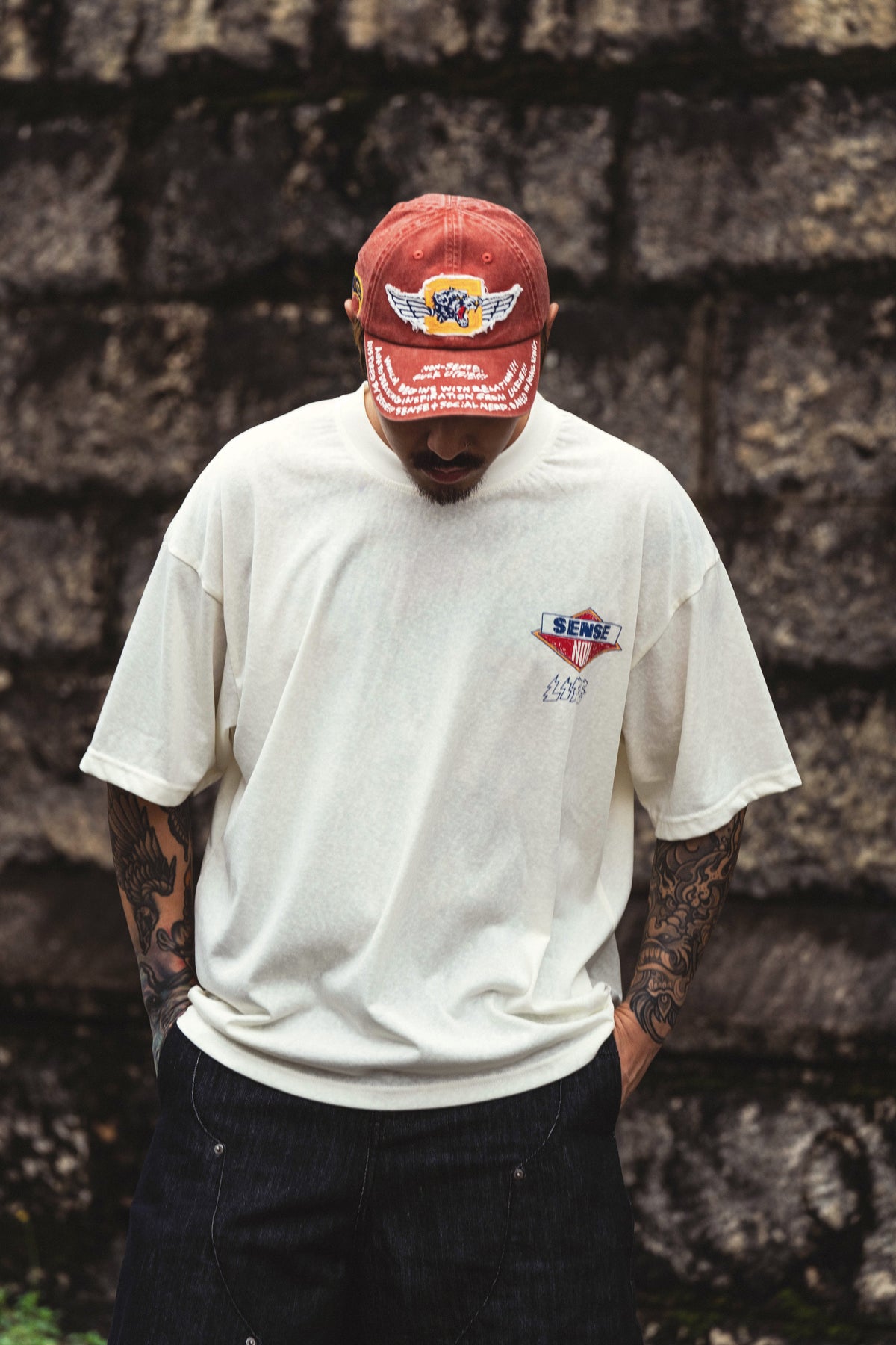 Sense Motor-Graphic Varsity Tee Cream