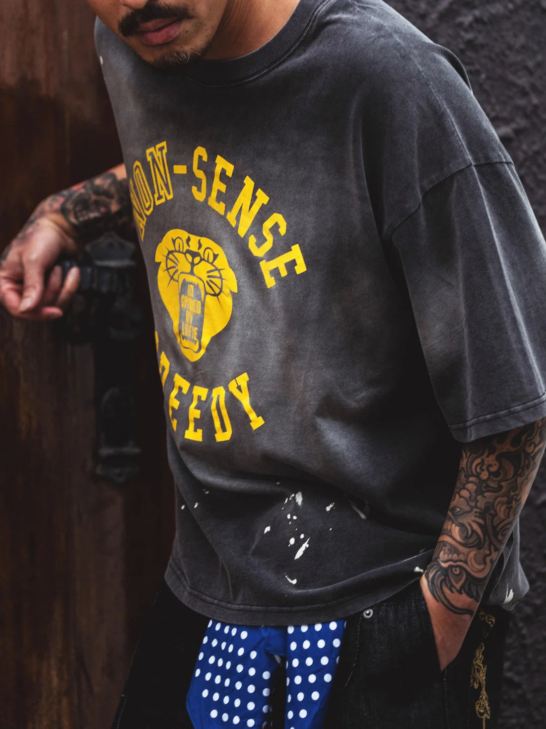 Sense Wild Nonsense Splatter Tee Charcoal