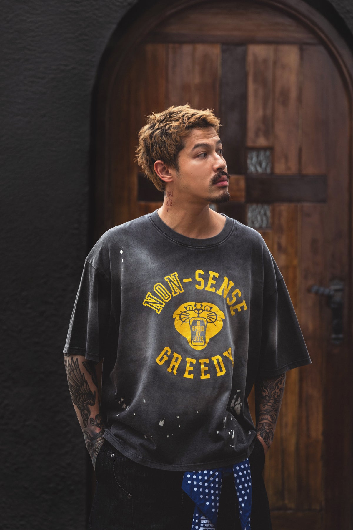 Sense Wild Nonsense Splatter Tee Charcoal