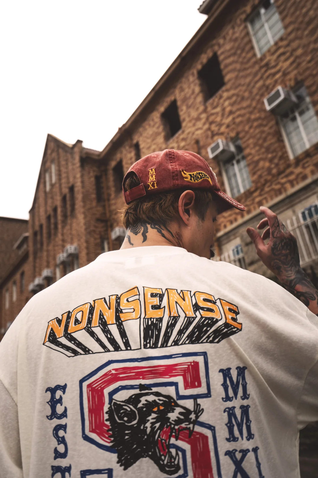 Sense Motor-Graphic Varsity Tee Cream
