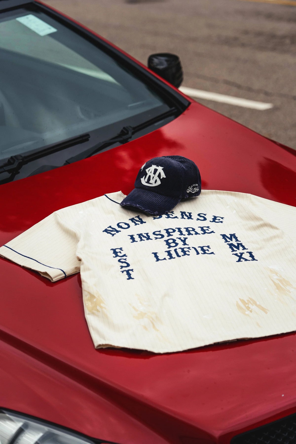 Sense Chain-Stitch Baseball Jersey Cream