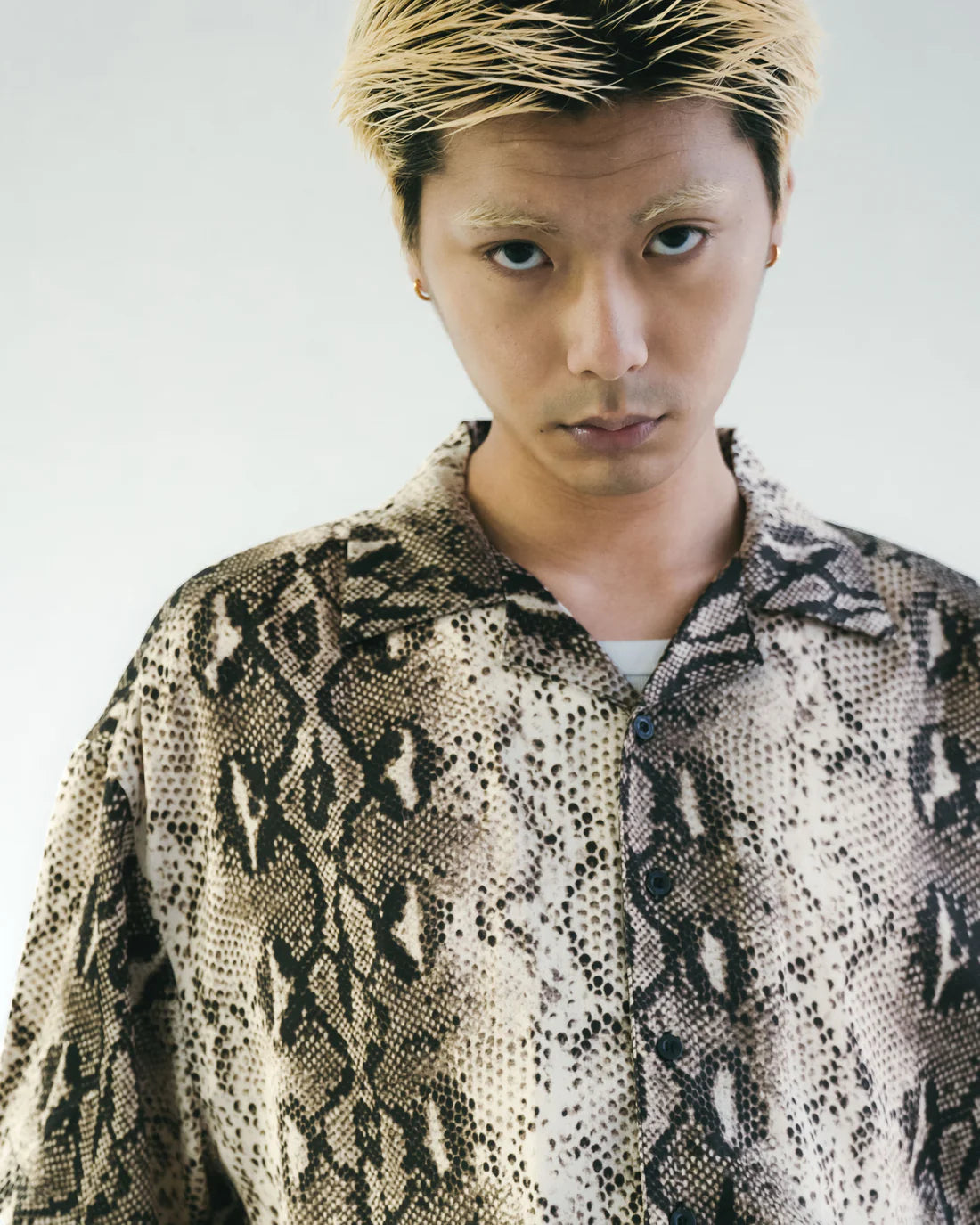 Sense Snake Print With Flame Shirt