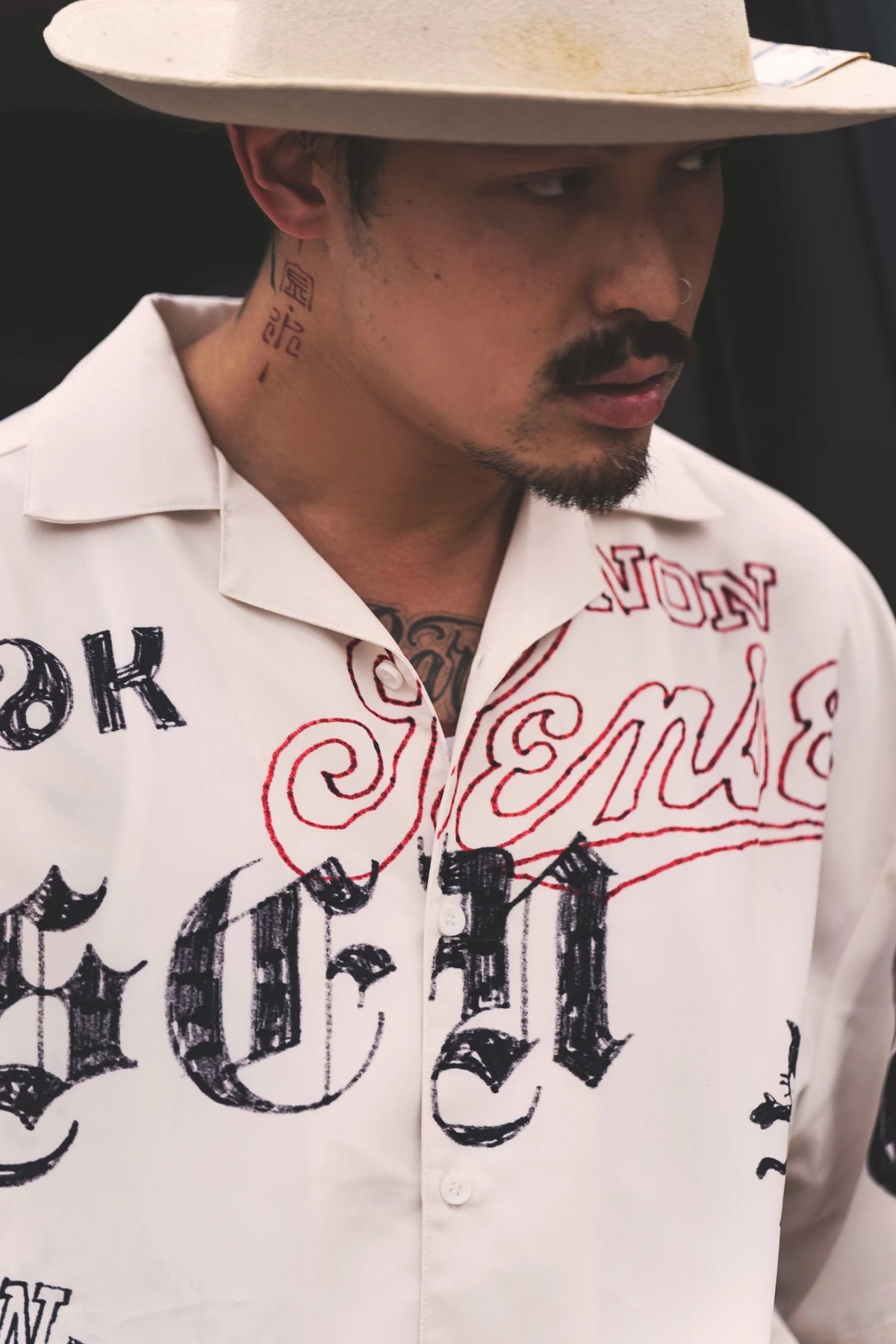Sense Graffiti Sketch Camp Shirt Ivory