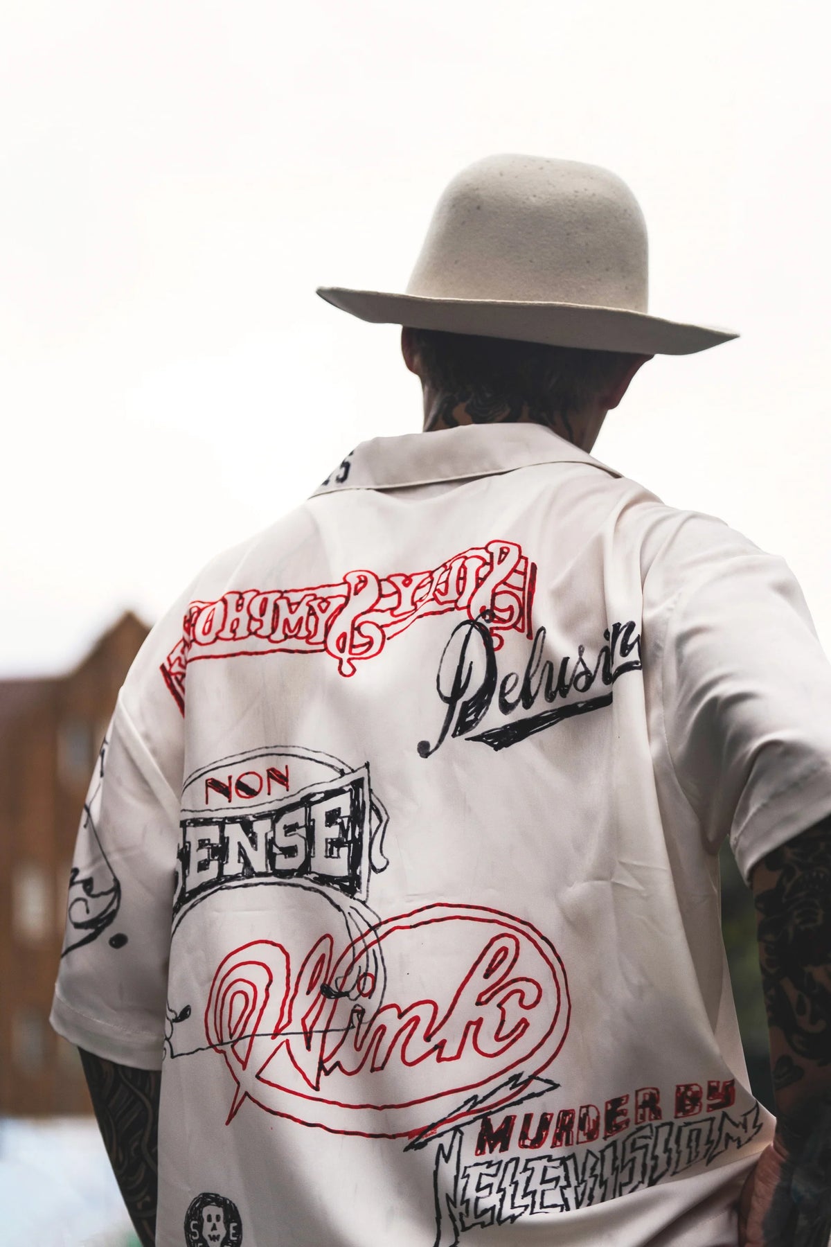 Sense Graffiti Sketch Camp Shirt Ivory