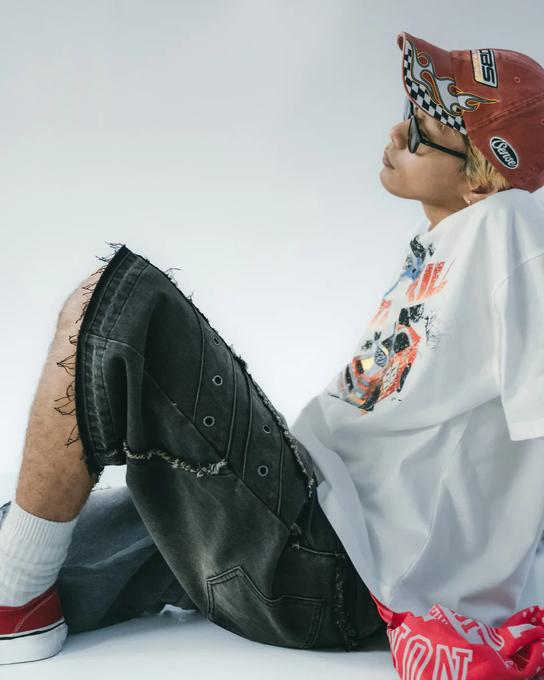 Sense Twist Seam Carpi Coal Black Jorts