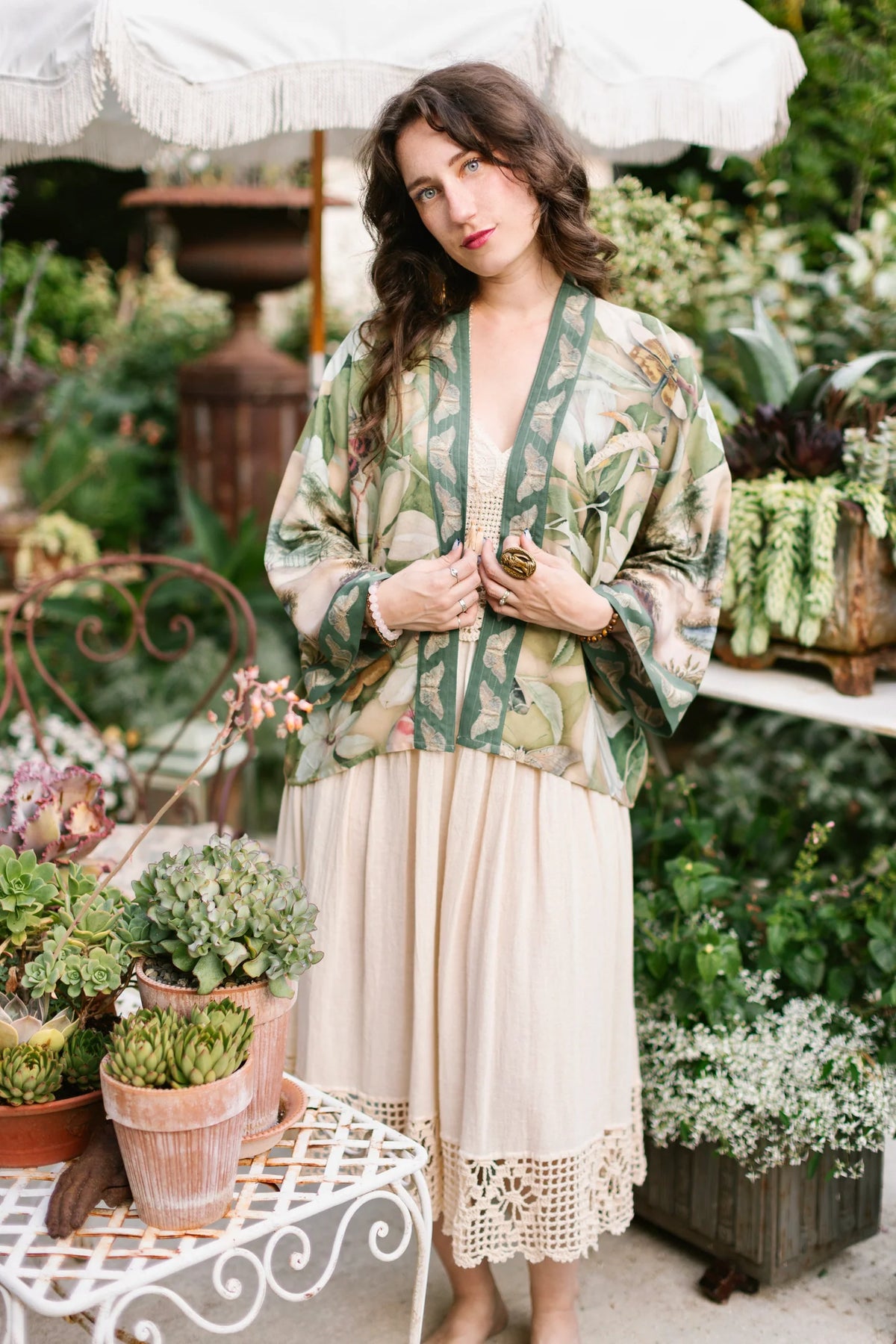 Fleur De Soleil Pixie Duster Cropped Kimono