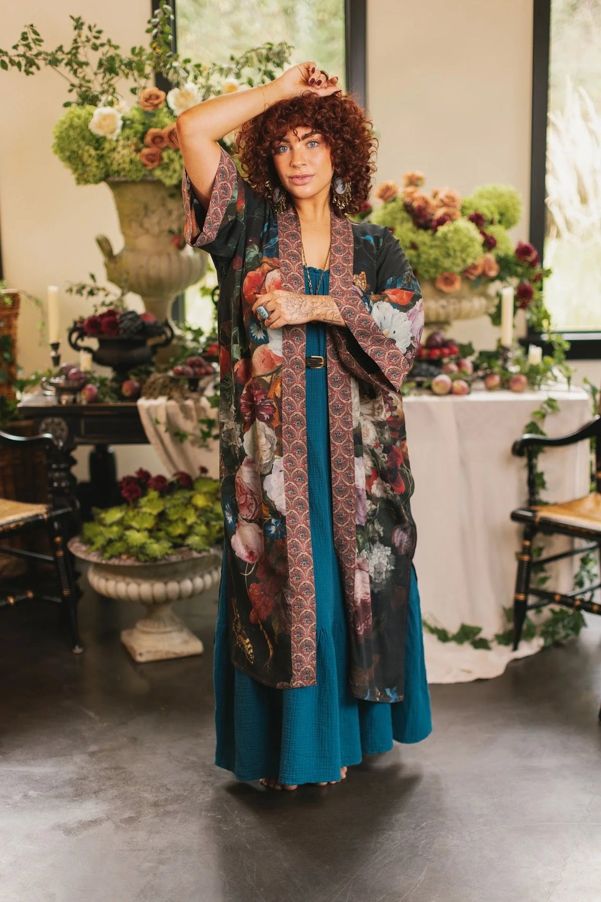Flight Of Fancy Opera Duster Kimono Robe Hummingbirds