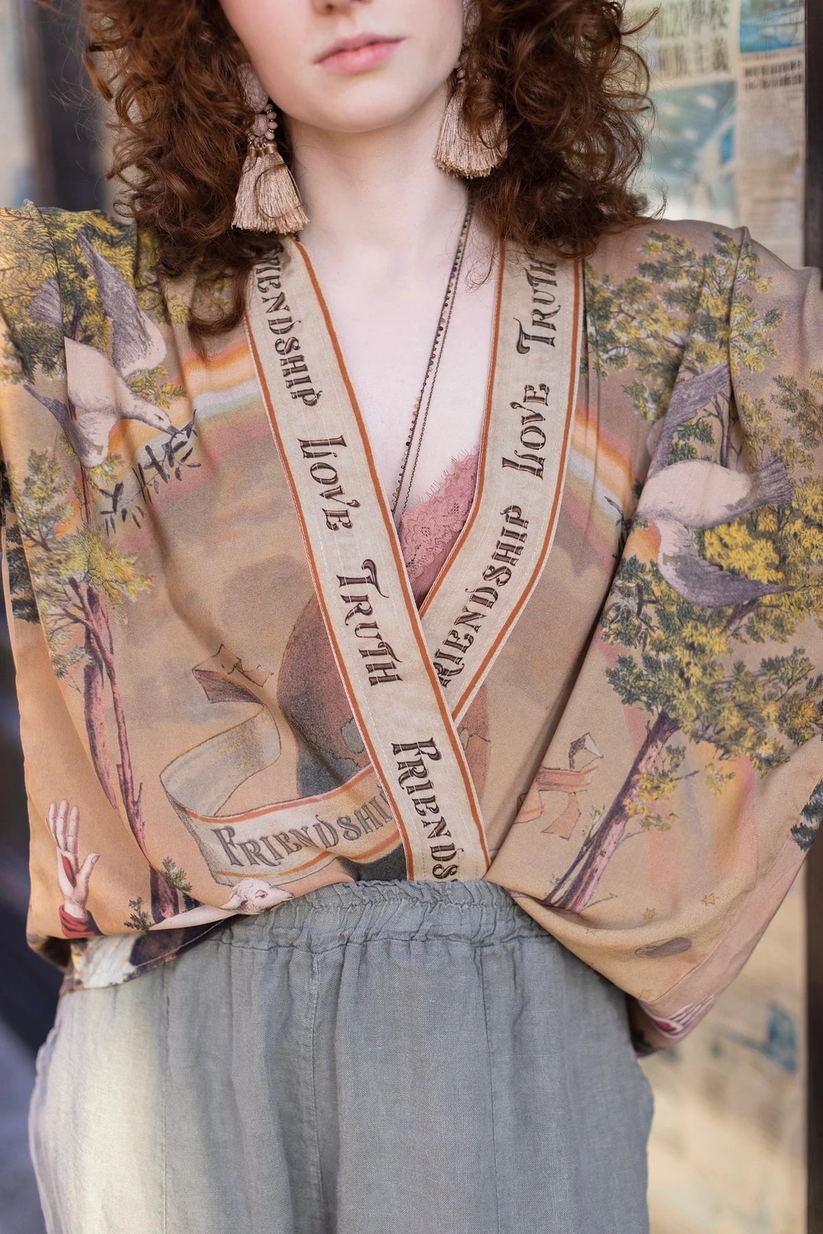 Friendship Love & Truth Vintage Wash Pixie Duster Kimono