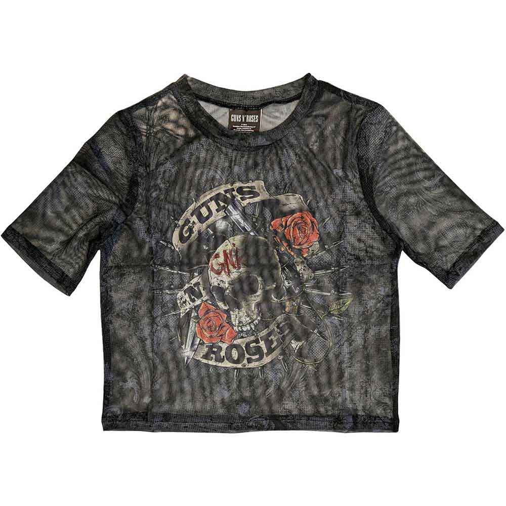 Guns N Roses Firepower Black Mesh Crop Top