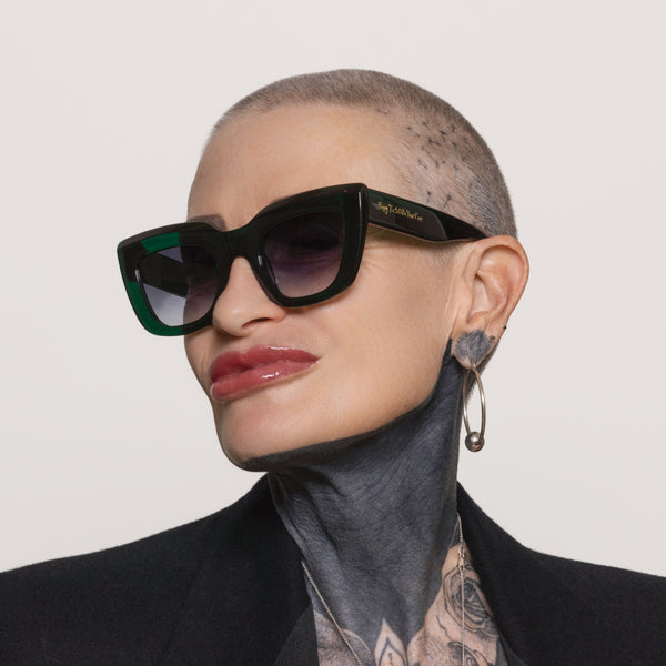 Happy Harlot Whore Emerald Sunglasses