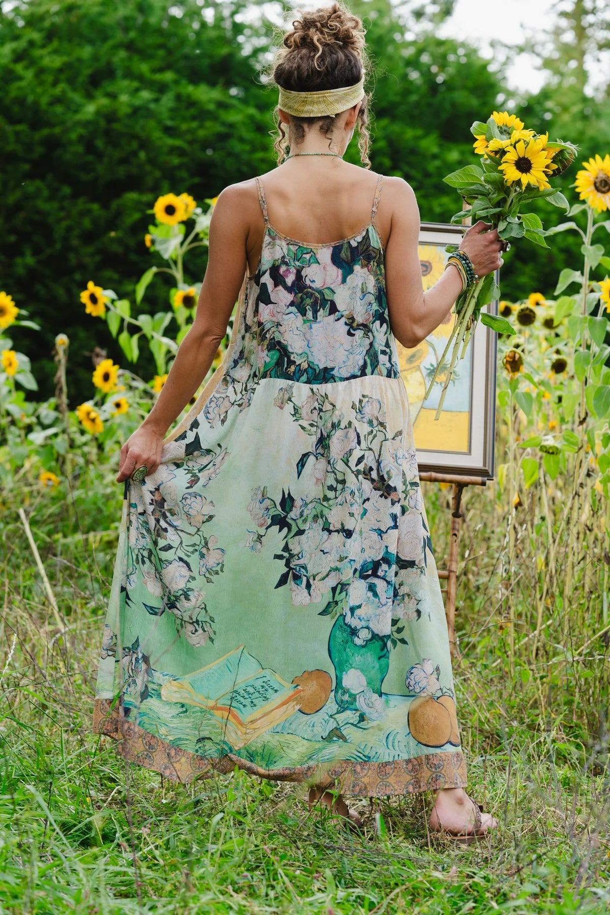 I Paint My Dream Van Gogh Opera Boheme Slip Dress
