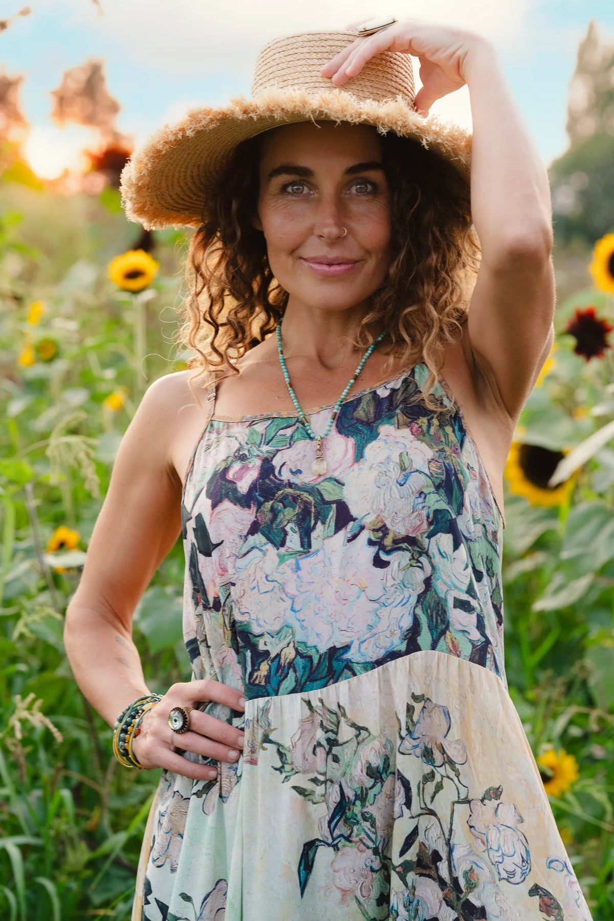 I Paint My Dream Van Gogh Opera Boheme Slip Dress