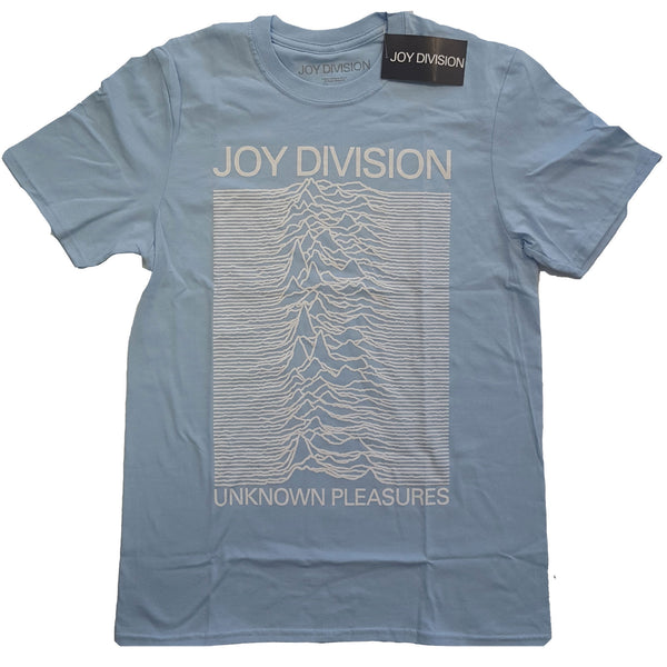 Joy Division Unknown Pleasures White on Blue Tee
