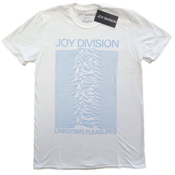 Joy Division Unknown Pleasures Blue on White Tee