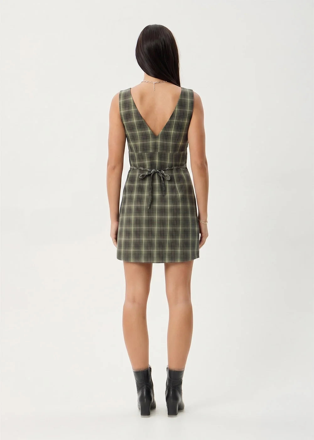 Jonah - Mini Dress - Deep Olive Check