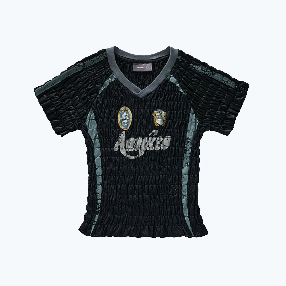 Wrinkles Printed Football Top