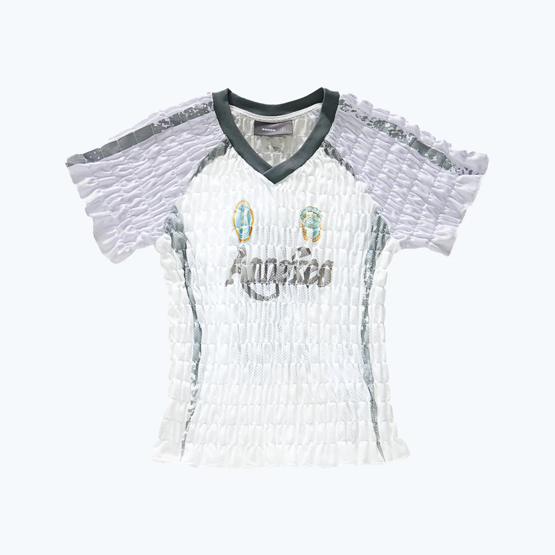 Wrinkles Printed Football Top