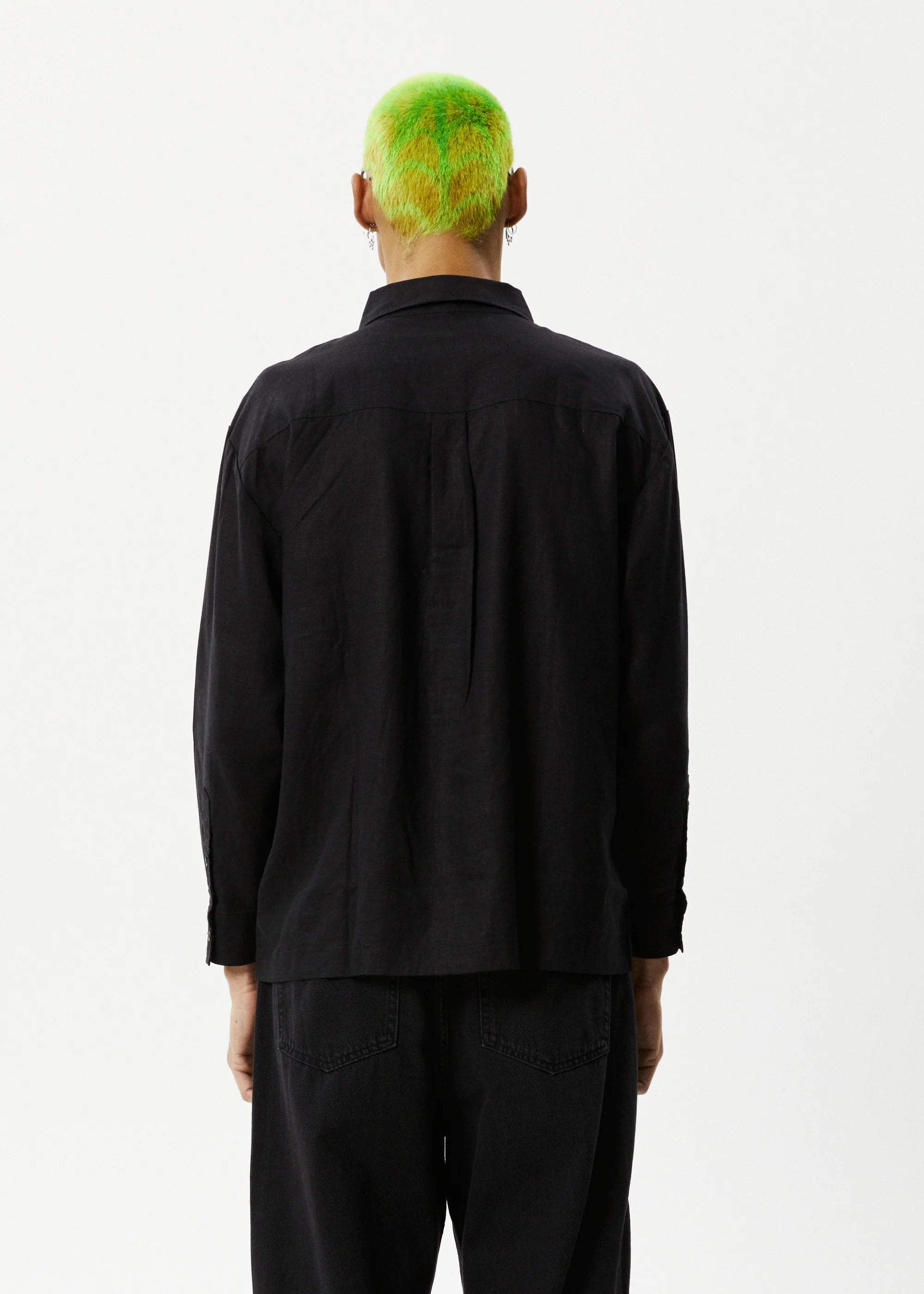 Afends Everyday Hemp Long Sleeve Black Shirt