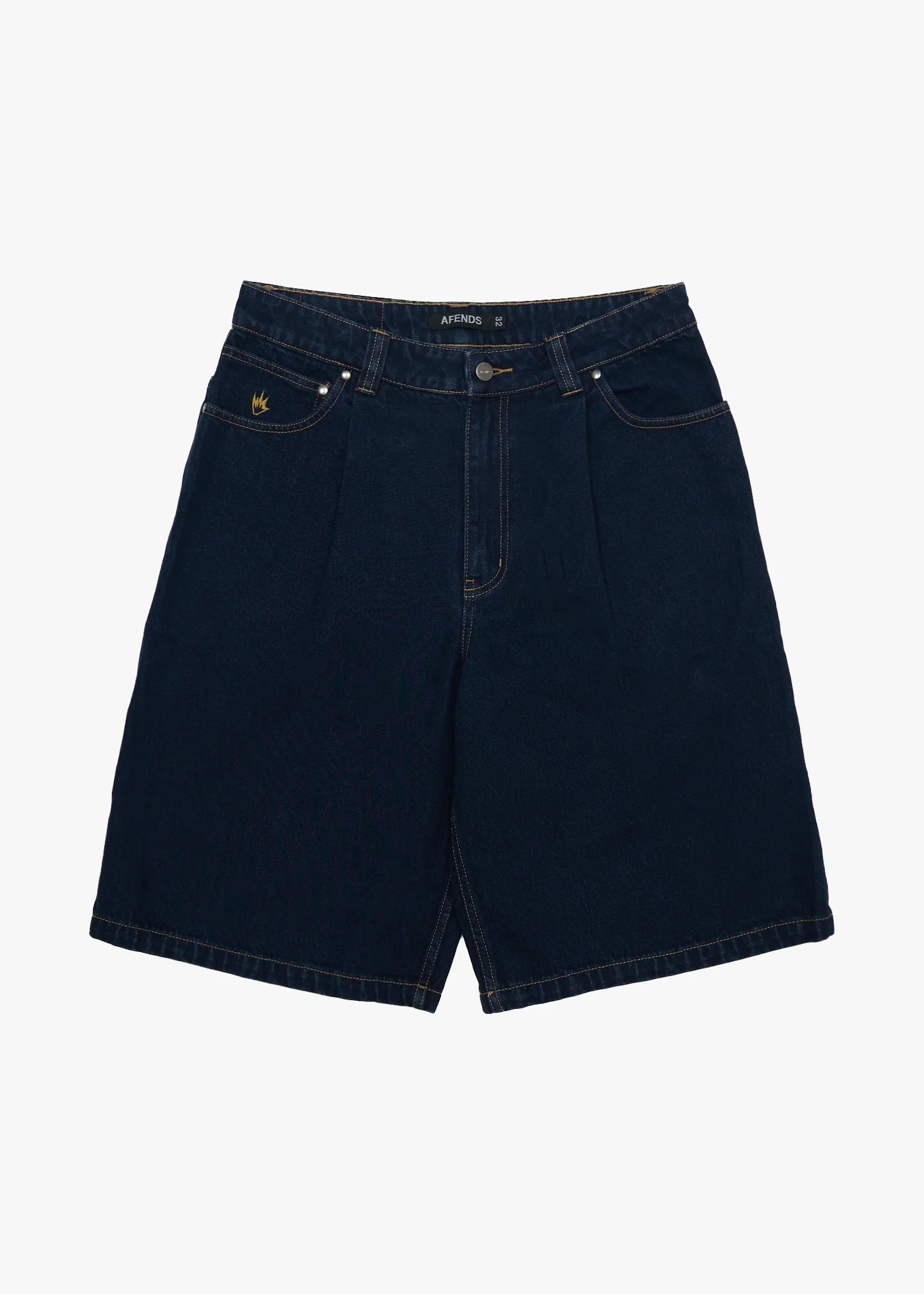 Fast Forward Denim Ultra Baggy Pleated Short 24" - Ink