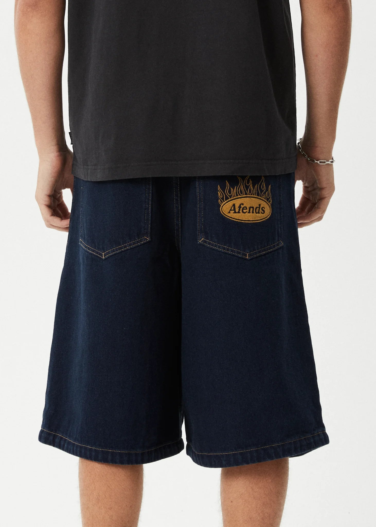 Fast Forward Denim Ultra Baggy Pleated Short 24" - Ink
