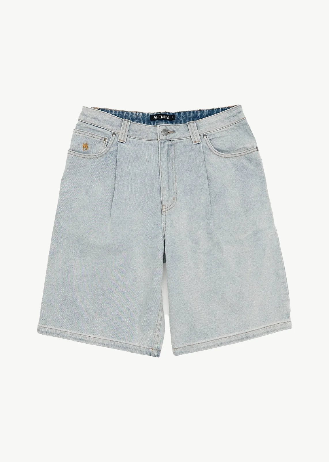 Fast Forward Denim Ultra Baggy Pleated Short 24" - Stone Blue
