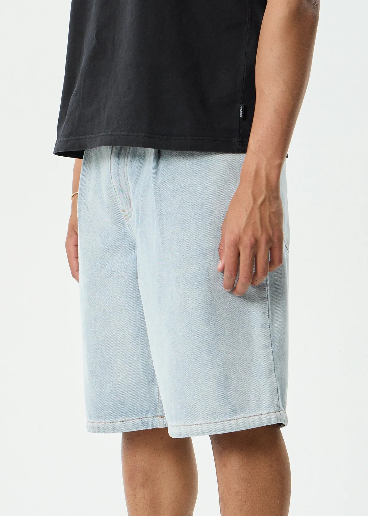 Fast Forward Denim Ultra Baggy Pleated Short 24" - Stone Blue