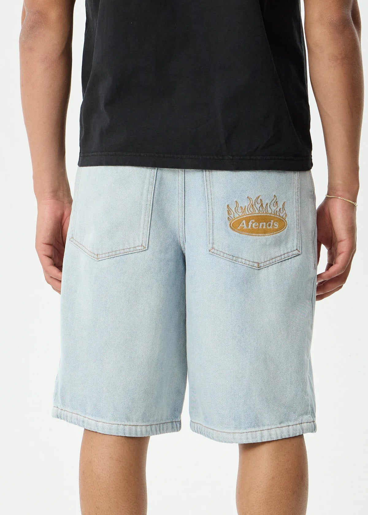 Fast Forward Denim Ultra Baggy Pleated Short 24" - Stone Blue