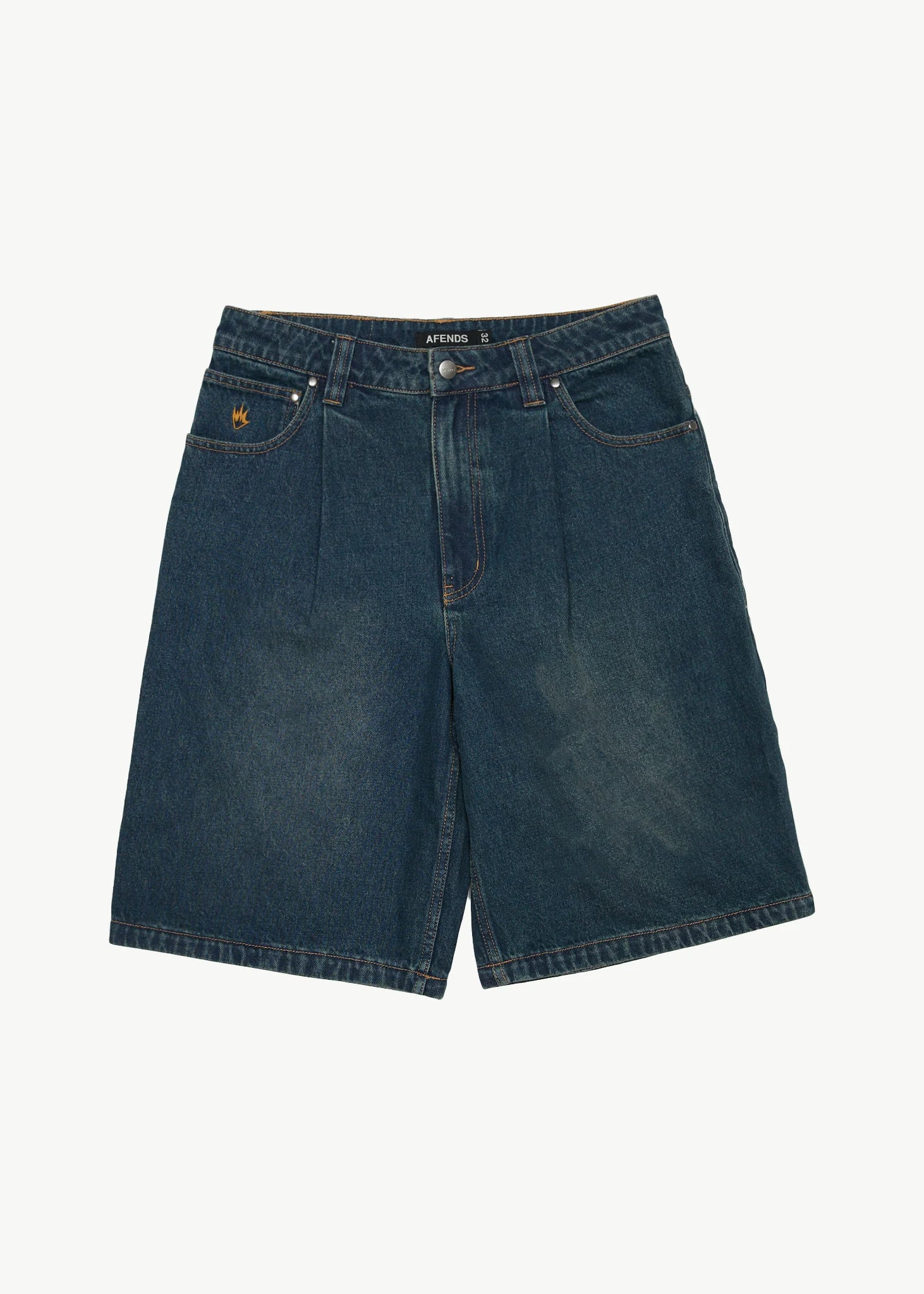 Fast Forward Denim Ultra Baggy Pleated Short 24"