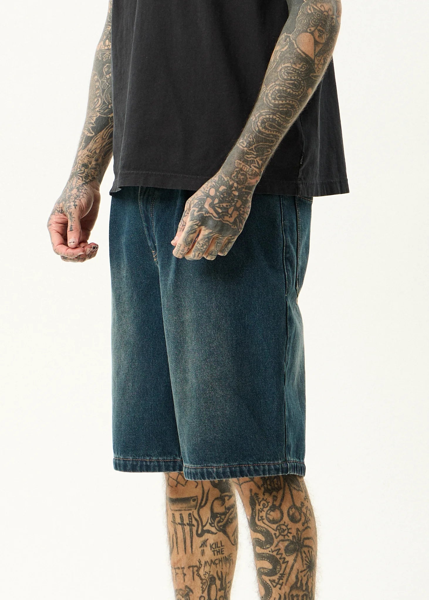Fast Forward Denim Ultra Baggy Pleated Short 24"