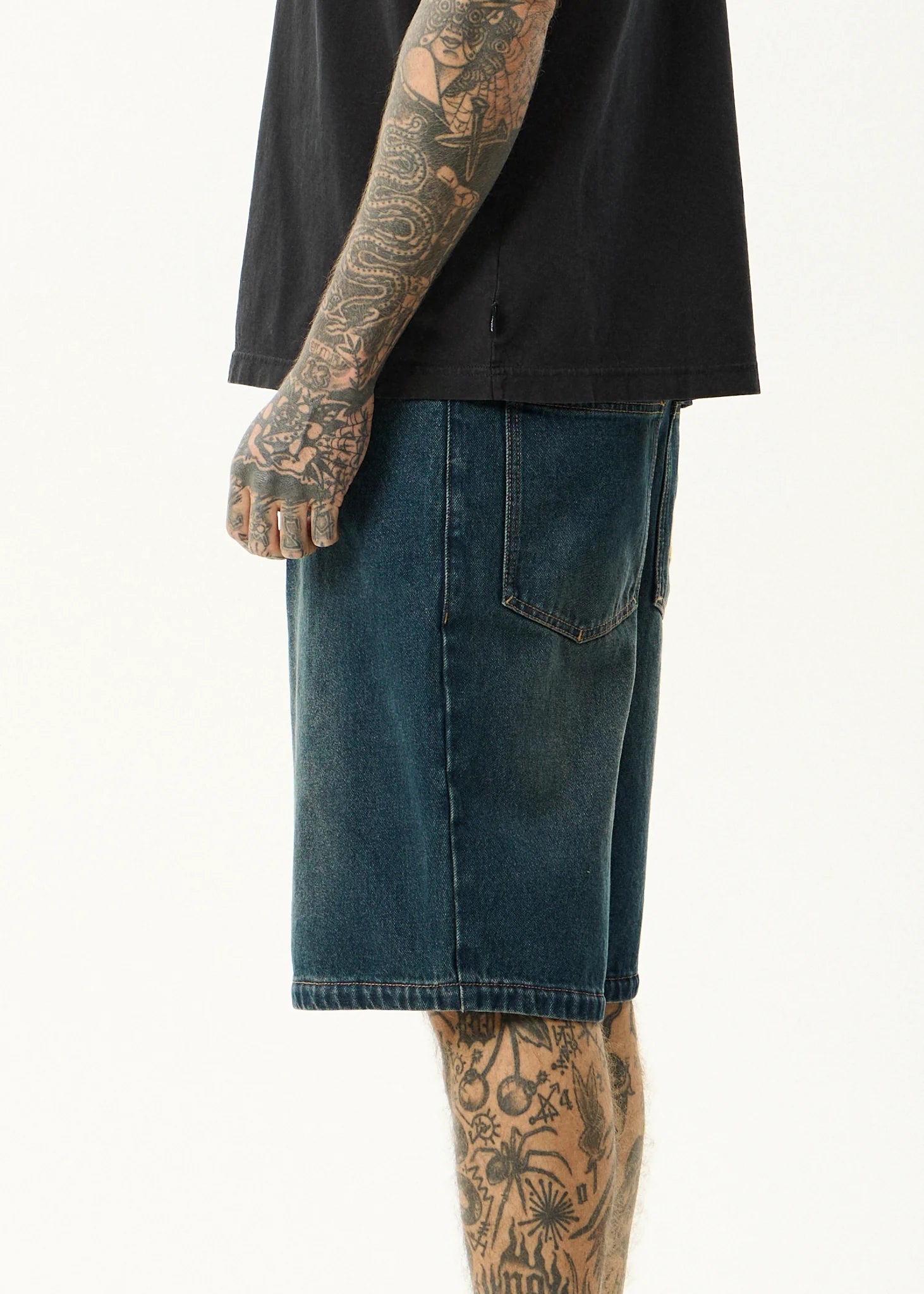 Fast Forward Denim Ultra Baggy Pleated Short 24"