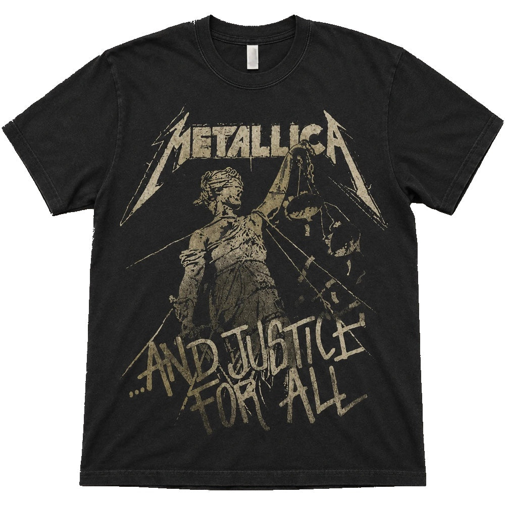 Metallica Justice for All Vintage Look Black Tee